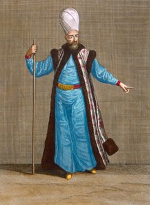 Capidgi-Bachi ، اللوحة 15 من "مجموعة مائة مطبوعة تمثل الأمم المختلفة لبلاد الشام" بقلم تشارلز دي فيريول ، نقشها جيرارد سكوتين (1671-1716) ، 1707-08 (نقش ملون بواسطة جان بابتيست فانمور