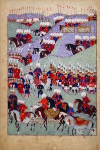 جنازة السلطان سليمان العظيم ، تاريخ السلطان سليمان ، اسطنبول ، تركيا ، 1579 (حبر ولون على ورق) بواسطة جان بابتيست فانمور