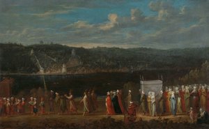 موكب الزفاف على مضيق البوسفور ، 1720-37 بواسطة جان بابتيست فانمور