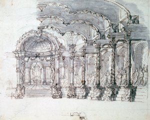 وضع التصميم لأوبرا "Proserpine" ، c1680 بواسطة من جان بيرين وجان بابتيست لولي
