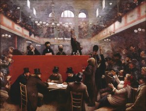 في قاعة Graffard Meeting Hall اجتماع في قاعة Graffard ، 1884 بواسطة جان بيرود