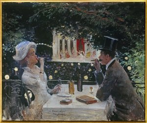 عشاء عند السفراء. رسم جان بيرود (1849-1935) ، القرن العشرين. زيت على خشب. قاتمة: 0.37 × 0.45 م. باريس ، متحف كارنافالي. بواسطة جان بيرود