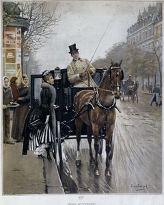 Elegant woman in a carriage in Paris: “We returnees” - illustration by Jean BERAUD (1849 - 1935), late 19th century. بواسطة جان بيرود