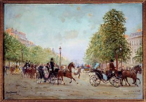 La promenade aux Champs-Elysees لوحة رسمها جان بيرود (1849-1935) من القرن التاسع عشر. خافت 0.38 × 0.55 م باريس ، متحف كارنافاليت بواسطة جان بيرود