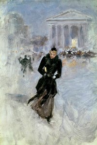 امرأة شابة أنيقة في بوا في شارع رويال في باريس لوحة لجين بيرود (1849-1935) جولات القرن العشرين ، متحف الفنون الجميلة بواسطة جان بيرود