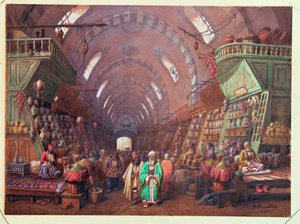 بازار في القسطنطينية 1873 بواسطة جان برينديزي