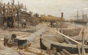 The Boatyard ، c.1875 بواسطة جان تشارلز كازين