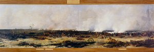 Campaign of Russia: “” Panorama of the Battle of Moscova on 7/09/1812””. The Battle of Moskova (also Battle of Borodino) between the French of Napoleon I Bonaparte (1769-1821) and the Russian imperiale army led by Mikhail Golenichchev Kutuzov (Golenishchev