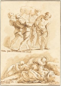 عبادة العجل الذهبي والمسيح على جبل الزيتون بواسطة جان كلود ريتشارد دي سان نون بعد جان أونوريه Fragonard بعد جاكوبو تينتوريتو