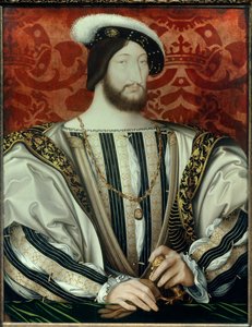 صورة لفرانسيس الأول (1494-1547) ، ملك فرنسا (مع طوق وسام القديس ميخائيل) زيت على خشب ، ج. 1530
