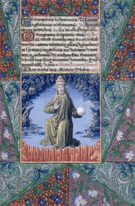 السيدة لات. QvI126 f.89 المسيح في الجلالة ، من "كتاب ساعات لويس دورليانز" ، ١٤٦٩ بواسطة جان كولوم