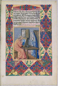 السيدة لات. QvI126 f.99 القديس لوقا يرسم مريم العذراء ، من كتاب ساعات لويس دورليانز ، 1469 بواسطة جان كولوم