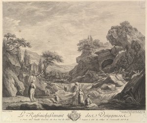 نساء مسافرات يشربن الماء ، 1758.