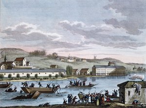 The Nantes Drownings ، بعد سلسلة "اللوحات التاريخية للثورة الفرنسية" ، التي نقشها Reinier Vinkeles (1741-1816) و Daniel Vrydag (1765-1822) أواخر القرن الثامن عشر