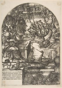 الفنان جان دوفيت تحت ستار القديس يوحنا الإنجيلي ، يجلس على المكتب ، كاليفورنيا. 1546-55. بواسطة جان دوفيه