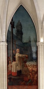 خطب ميشيل لو نوبليتس (1577-1652) خارج كنيسة في بريتاني - فريسكو ، كاتدرائية سانت كورينتين (سانت كورنتين) ، كيمبر بواسطة جان إدوارد دارجنت