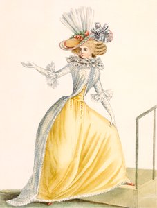 Collerette a la Henri IV ، لوحة من "Galeries des Modes et Costumes Francais" ، c.1778-87 99: ملابس ؛ لباس تقليدي لباس تقليدي؛ موضه؛ رسم؛ ج 18 ؛ أزياء