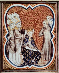 Le corre du roi Louis VI dit le Gros (1081-1137) صورة مصغرة مأخوذة من "Les grandes Chronicles de France" لجين فوكيه (1420-1481) القرن الخامس عشر ، باريس ، بنسلفانيا بواسطة جان فوكيه