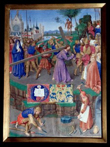 Portage de croix Miniature مأخوذ من "" كتاب ساعات Etienne Chevalier "" لجين فوكيه (1420-1477 / 1481) بواسطة جان فوكيه
