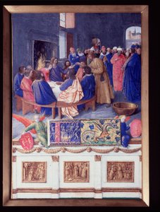 القديس يوحنا لديه Cene. صورة مصغرة مأخوذة من "" كتاب ساعات إتيان شوفالييه "لجين فوكيه (1420-1477 / 1481) بواسطة جان فوكيه