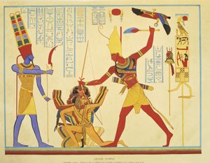 استنساخ اللوحات الجدارية في معبد أبو سمبل بواسطة J.F.S Champollion