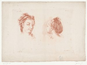 رأسي امرأتين التراكيب التي تحتوي على أجزاء من جسم الإنسان (عنوان المسلسل) IX Cahier de Principes du Dessin d