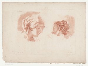 رأسي امرأتين التراكيب التي تحتوي على أجزاء من جسم الإنسان (عنوان المسلسل) IX Cahier de Principes du Dessin d