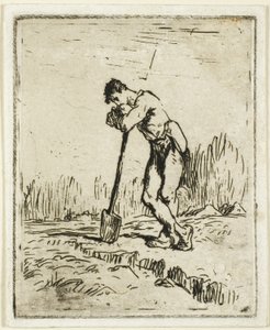 الرجل المتكئ على الأشياء بأسمائها الحقيقية بواسطة Jean-Francois Millet