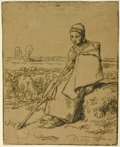 الراعية بواسطة Jean-Francois Millet