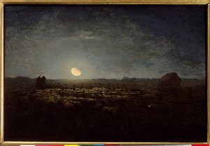 حديقة الأغنام ، ضوء القمر. لوحة جان فرانسوا ميليت (1814-1875) بواسطة جان فرانسوا ميلت
