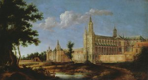 منظر لدير Saint-Amand-les-Eaux ، تأسس 647 بواسطة جان فرانسوا نيتس