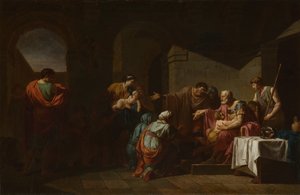 بيليساريوس يتلقى الضيافة من الفلاحين ، 1779 بواسطة جان فرانسوا بيير بيرون