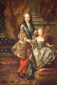 صورة لويس الخامس عشر ملك فرنسا (فرساي 1710-1774) مع ماريانا فيكتوريا من إسبانيا ، إنفانتا الإسبانية (مدريد