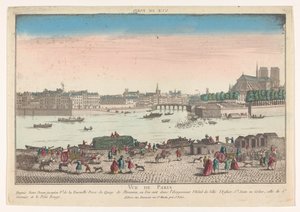 منظر لمدينة باريس من Quai de Miramion Vue de Paris (العنوان على الكائن) بواسطة جان فرانسوا دومون