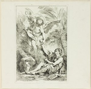 القديس الناسك في الصحراء بواسطة Jean-Honore Fragonard