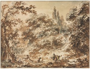 مشهد في حديقة بواسطة Jean-Honore Fragonard
