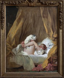 فتاة صغيرة مع كلب. لوحة جان هونوري فراجونارد (1732-1806) ، زيت على قماش بواسطة جان هونوري فراجونارد