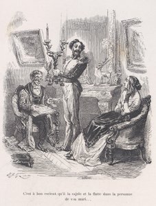 من الجيد أن يقنعها ويغزلها أمام زوجها. من Little Miseri ... ، 1843. بواسطة جان إغنايس إيسيدور جيرار