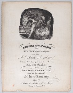 رسالة مكتوبة من الجزائر ، كاليفورنيا. 1835. بواسطة جان إغنايس إيسيدور جيرار