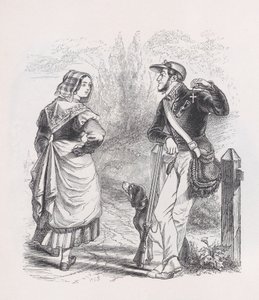 الصياد و Milkmaid من الأعمال الكاملة ل Béranger ، 1836. بواسطة جان إغنايس إيسيدور جيرار