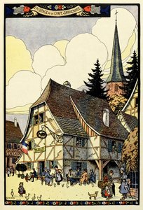 الجنة الالوان الثلاثة Auberge de la carp in Dannemarie 1917
