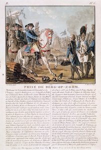 الاستيلاء على بيرغ أوب زوم ، هولندا ، 1747 ، نقشها جان بابتيست موريت (fl.1790-1820) ، 1787