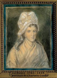 صورة لشارلوت كورداي (1768-1793) لوحة رسمها جان جاك هاور (1751-1829) من القرن الثامن عشر. فرساي. متحف لامبينيت