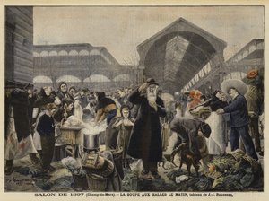 كشك الحساء في سوق Les Halles في الصباح