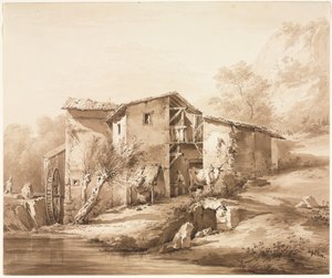 مناظر طبيعية مع طاحونة ، ج ، 1790.
