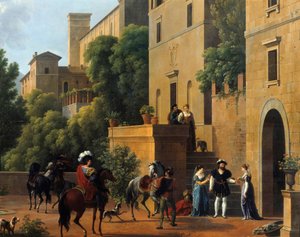 مغادرة بايارد من بريشيا. في عام 1512 ، حاصر الفارس بيير تيلارد ، سيد بايارد (1476-1524) مدينة بريشيا خلال الحروب الإيطالية. لوحة جوزيف بيدولت (1758-1846) 1821 فالنسيا ، متحف الفنون الجميلة