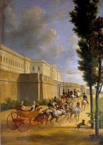 رحيل نابليون (1769-1821) وماري لويز (1791-1847) للصيد في كومبيين عام 1811 رسم جوزيف بيدولت (1758-1846) 1811 صن. 2،1x0،9 م باريس ، متحف مارموتان