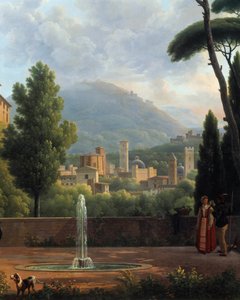 منظر طبيعي يحتوي على تفاصيل نافورة لوحة لجوزيف بيدولت (1758-1846). 1821 فالنسيا. متحف الفنون الجميلة
