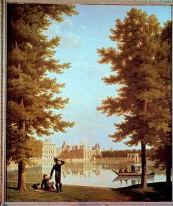 متنزه الإمبراطور نابليون الأول (1769-1821) وماري لويز على بحيرة الكارب في فونتينبلو رسم لجوزيف بيدولت (1758-1846) 1810 صن. 2،28x1،74 م باريس ، متحف مارموتان