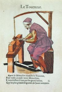 The Wood Turner (نقش ملون) بواسطة جان لوكلير
